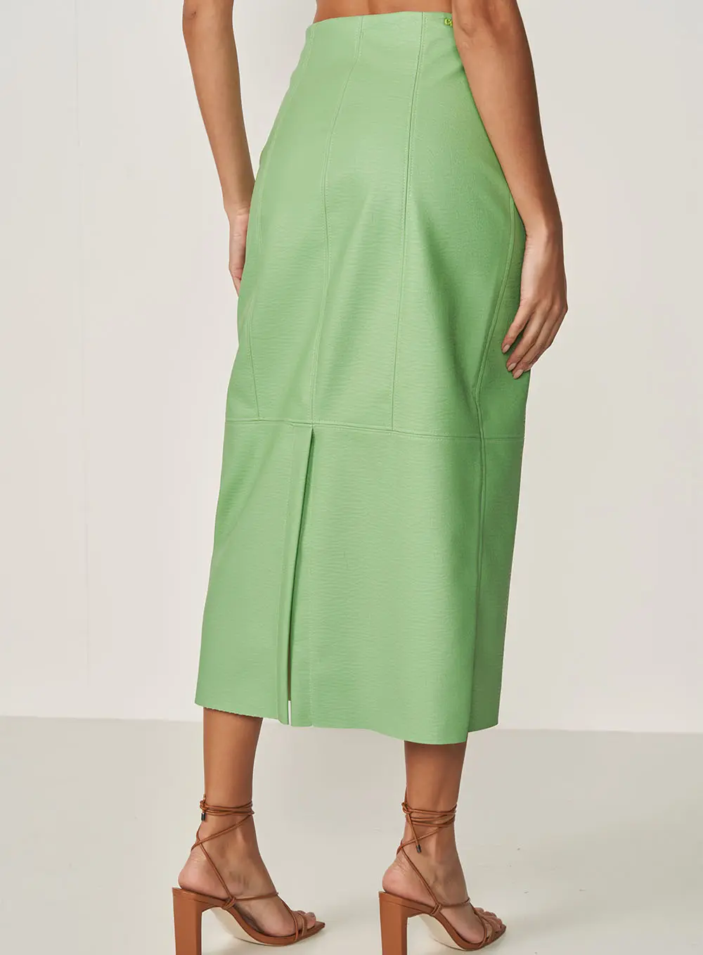 Saia Joana Midi Alta Verde Veggir