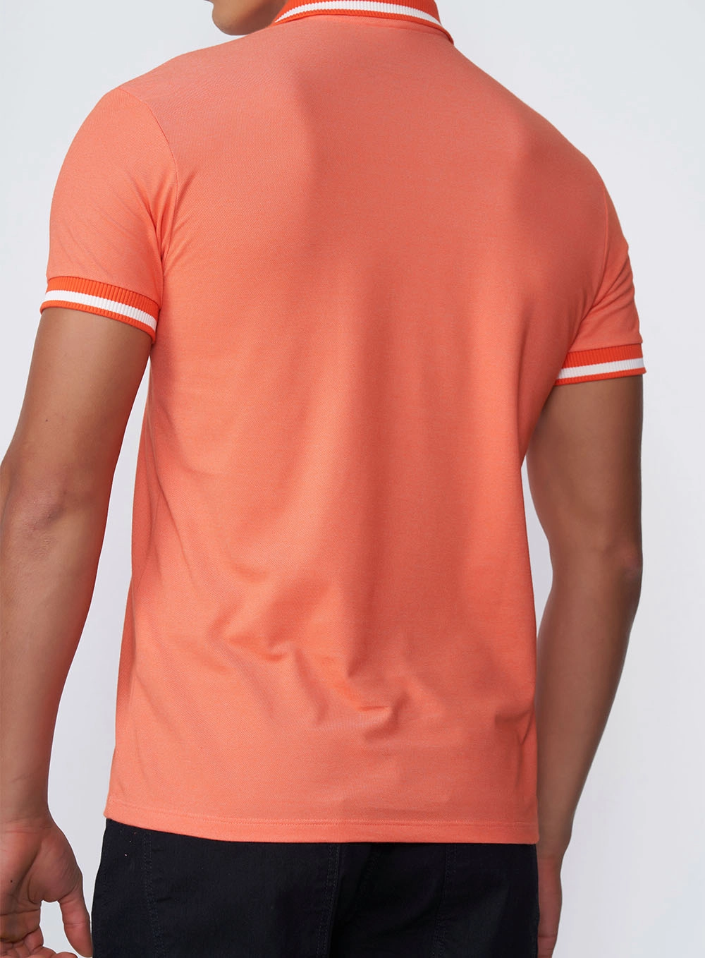 Polo Comfort Com Listras Laranja