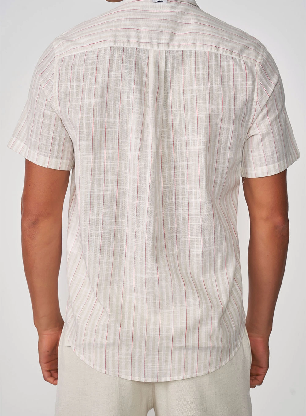 Camisa Linho Listrada Relax Estampados