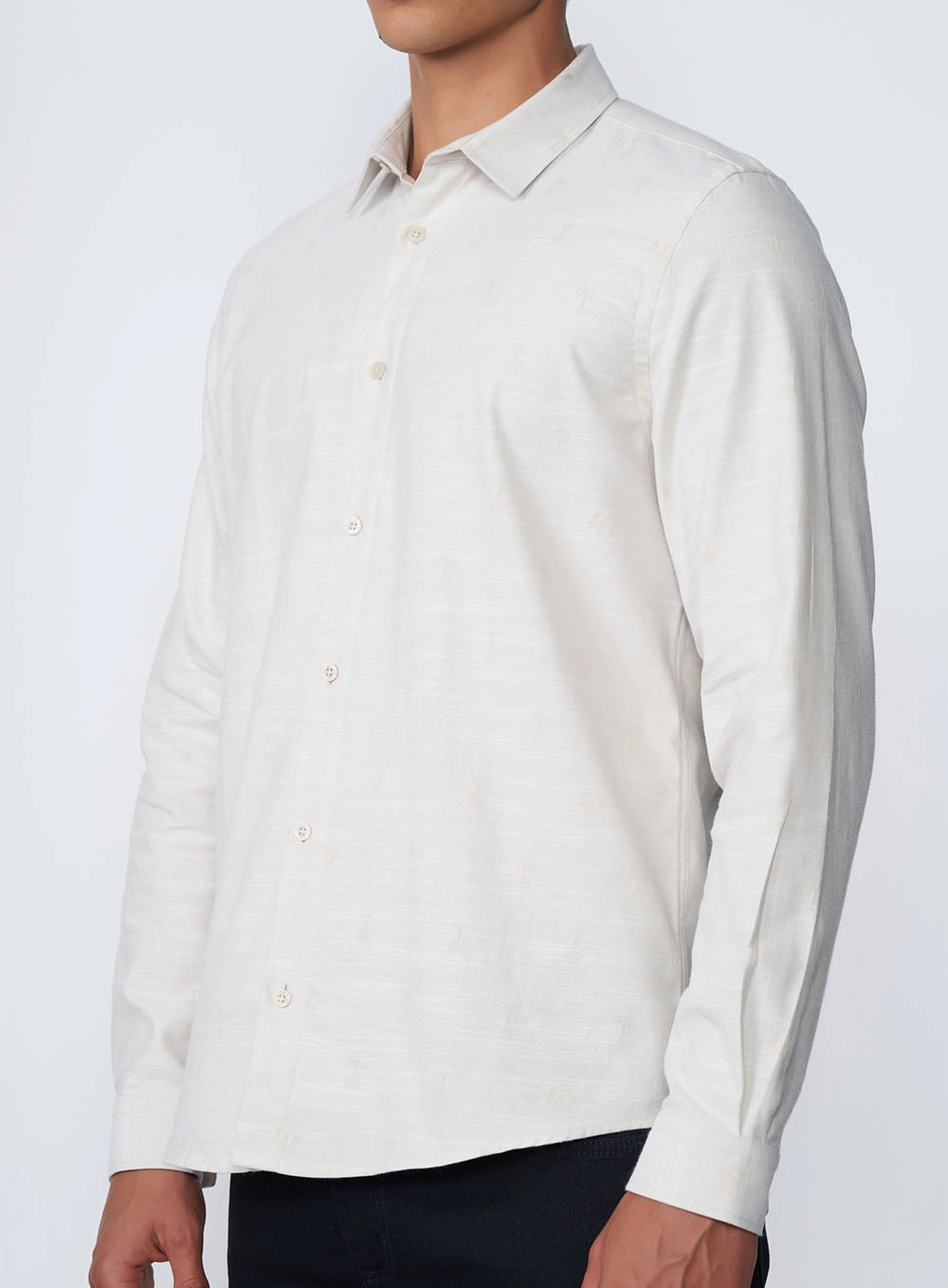 Camisa Jacquard Relax Off White