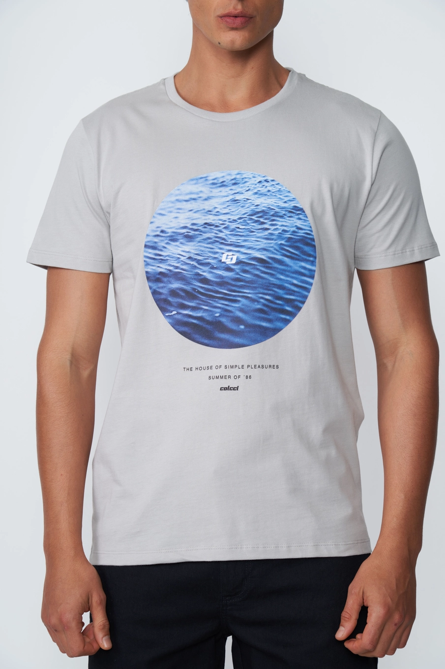 Camiseta Estampada Masculina Cinza