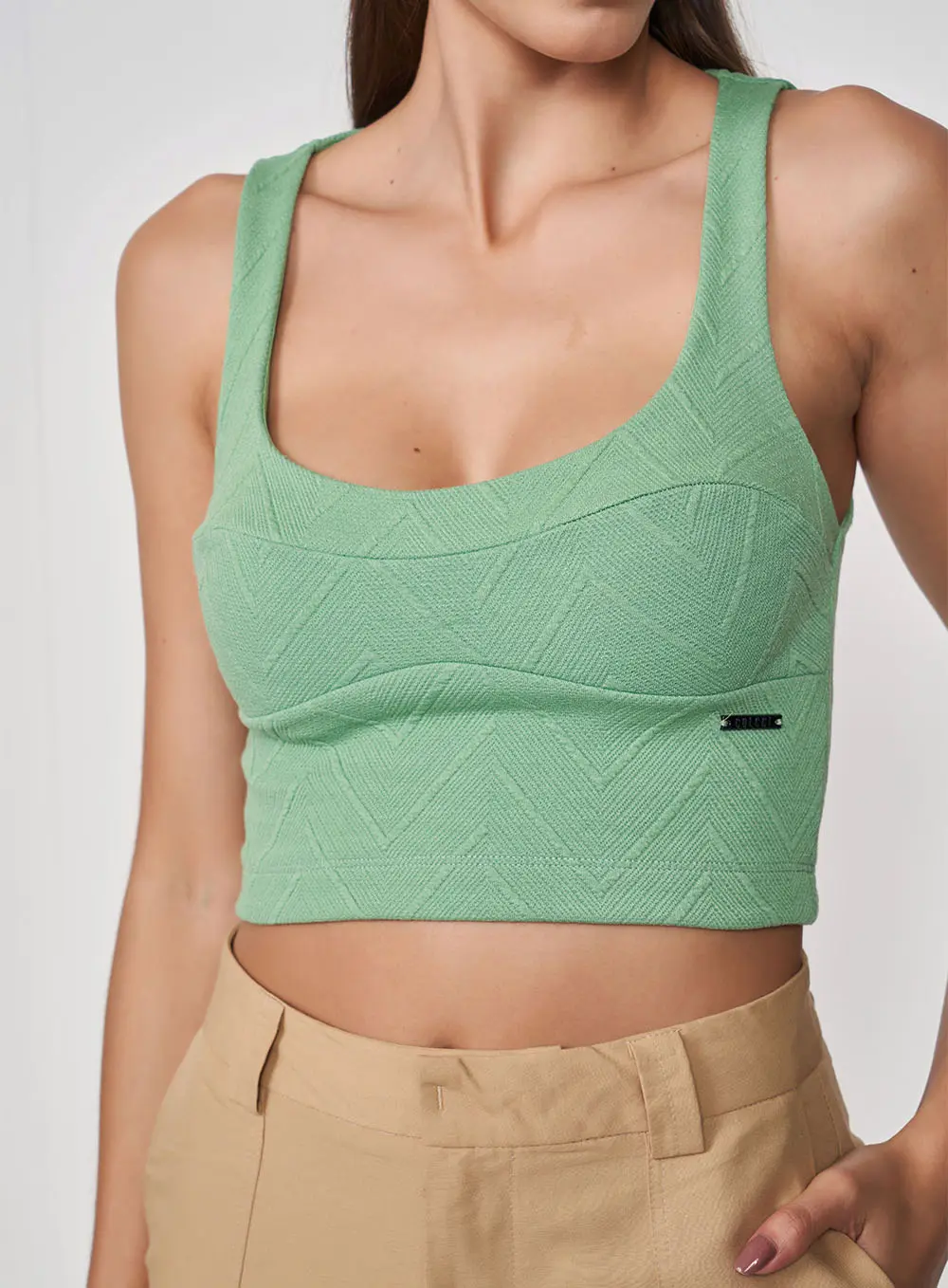 Blusa Jacquard Verde Veggir