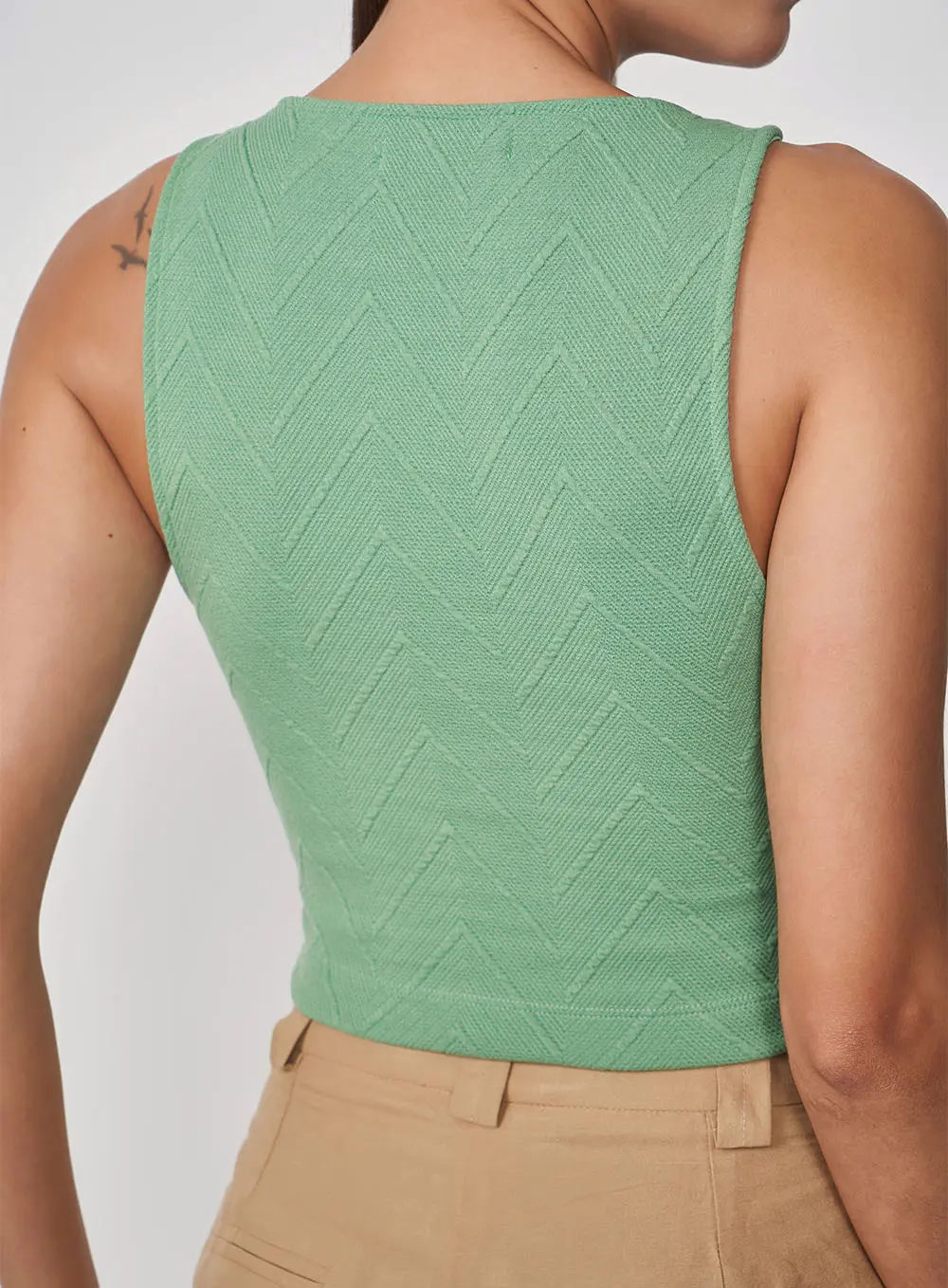 Blusa Jacquard Verde Veggir