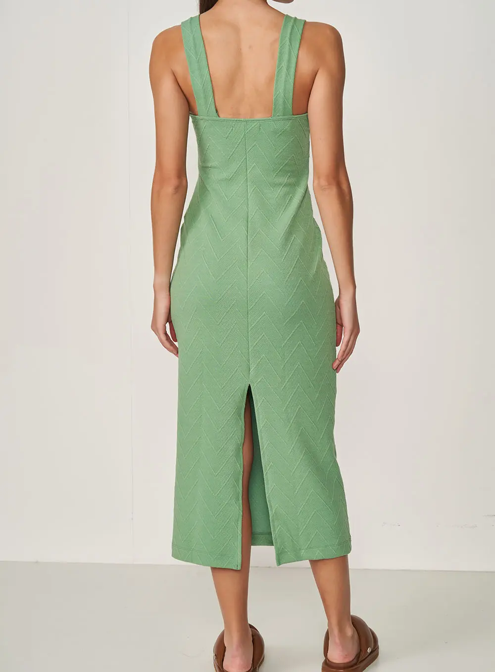 Vestido Jacquard Verde Veggir