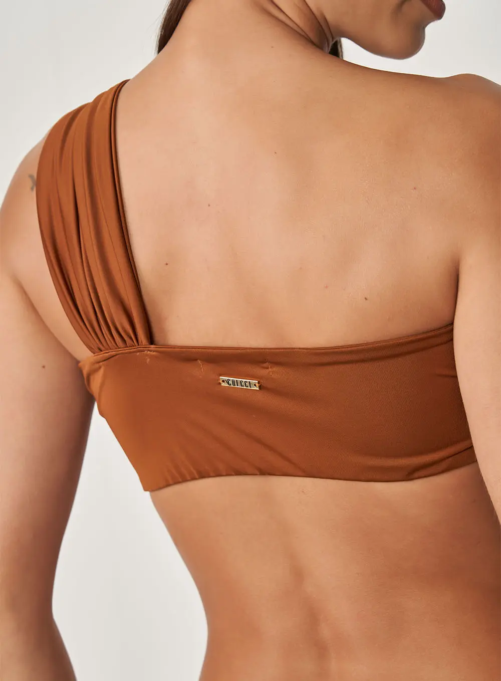 Top Slim Assimétrico Jersey Drome Marrom