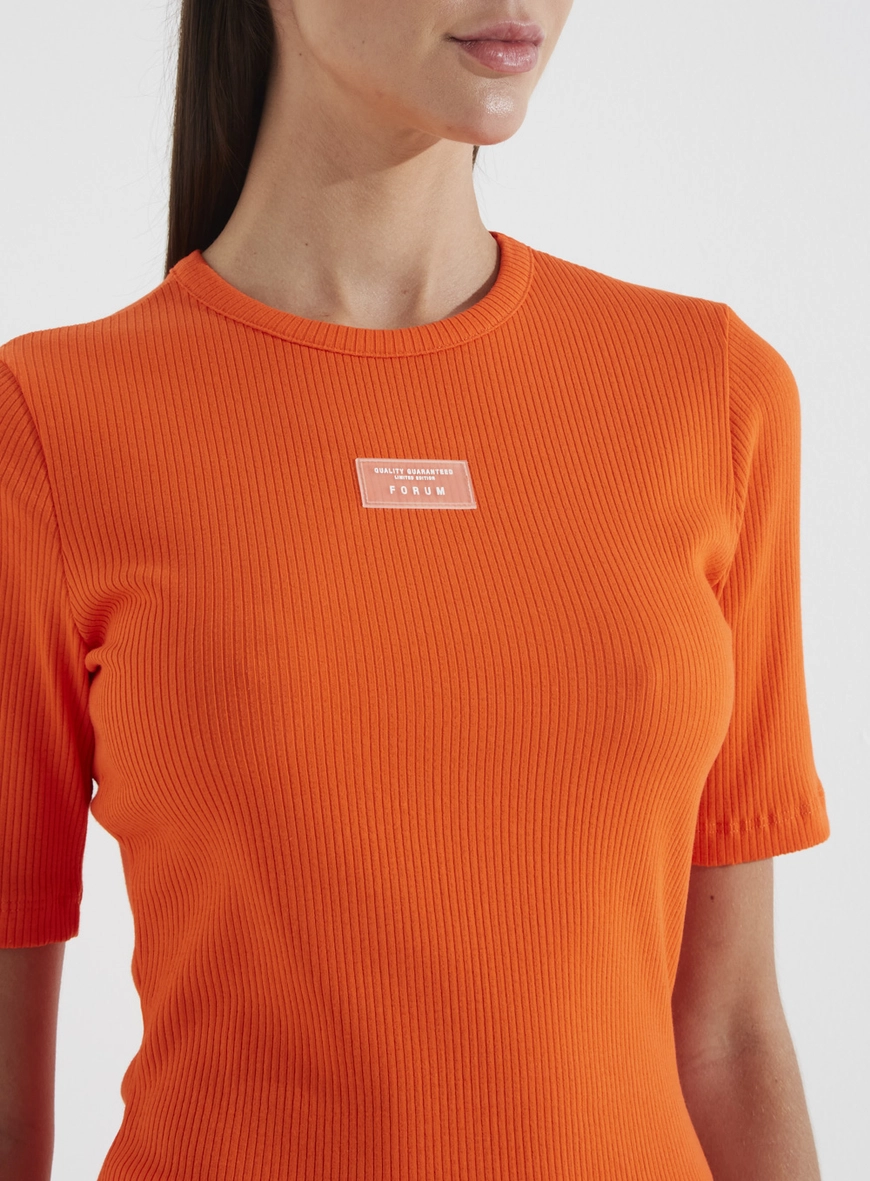 Blusa Canelada Básica Laranja