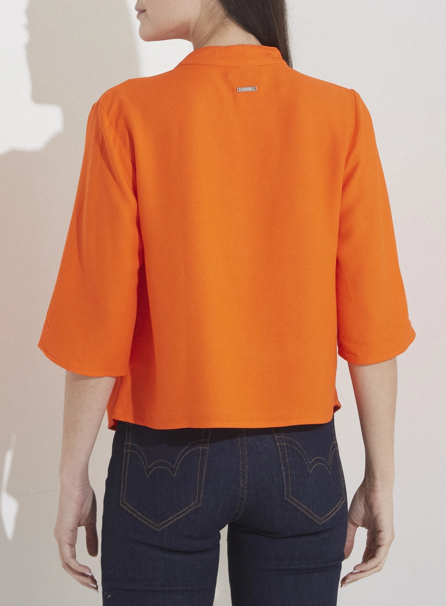 Blusa Ampla Detalhe Degagê Laranja