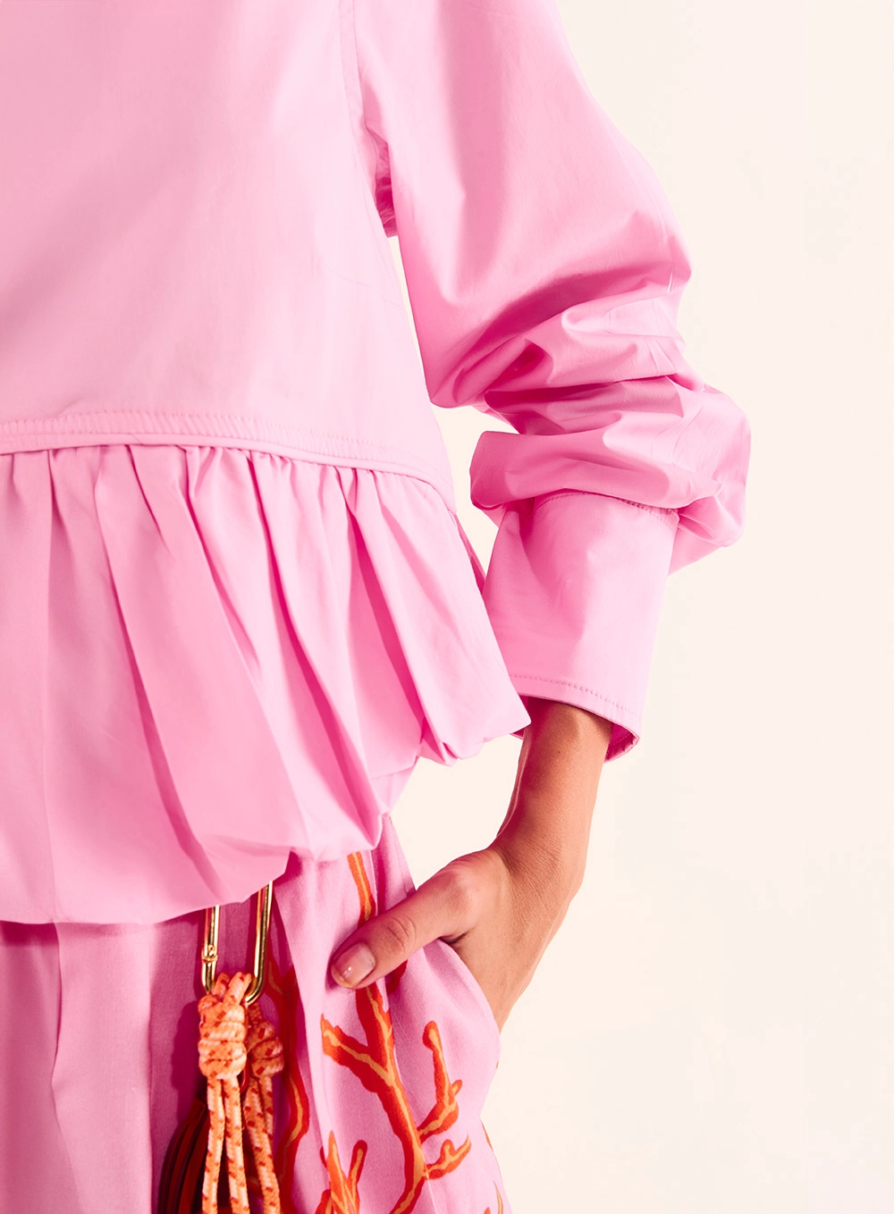 Blusa Alfaiataria Com Barra Balone Rosa 3