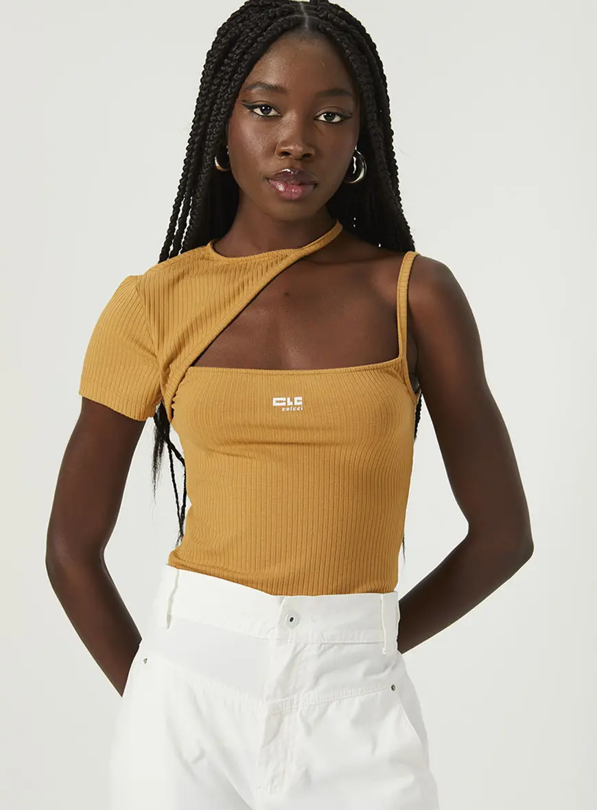 Blusa Canelada Marrom 1
