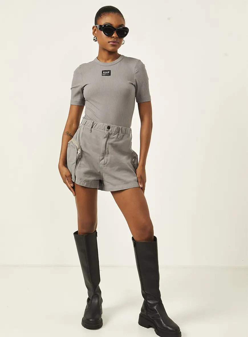Blusa Canelada Clc Cinza 3