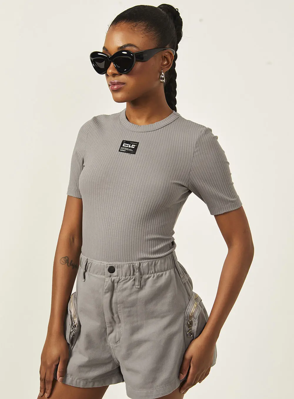 Blusa Canelada Clc Cinza 1