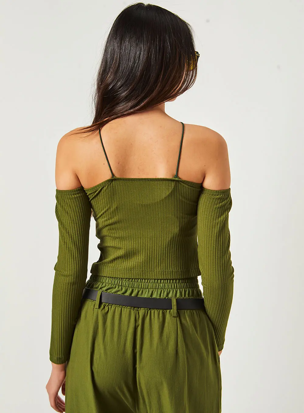 Blusa Canelada Mangas Longas Clc Verde Livas 2