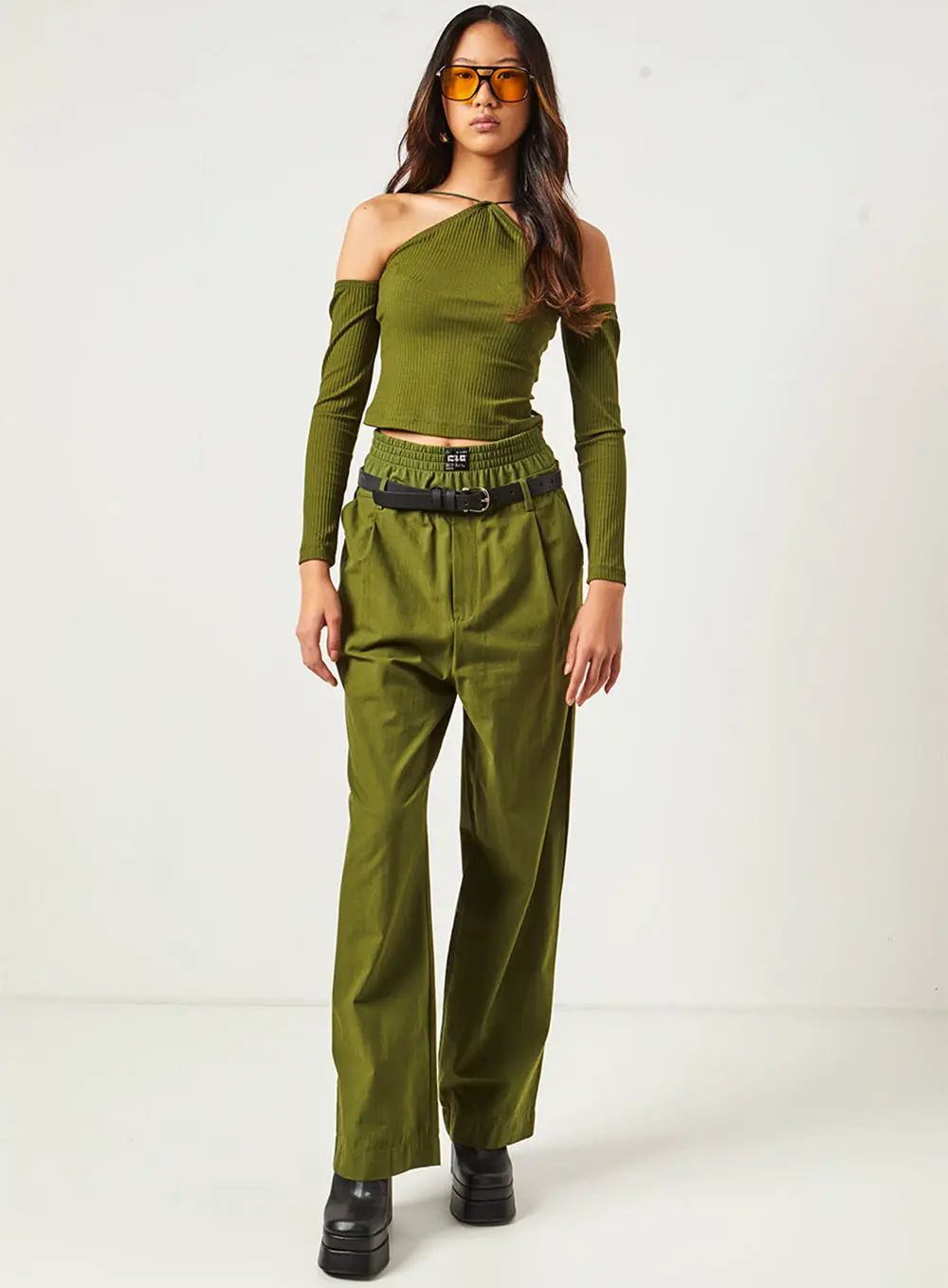 Blusa Canelada Mangas Longas Clc Verde Livas 3