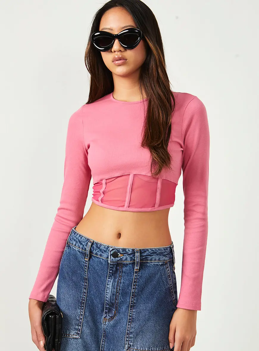 Blusa Detalhe Tule Rosa Hiller 1
