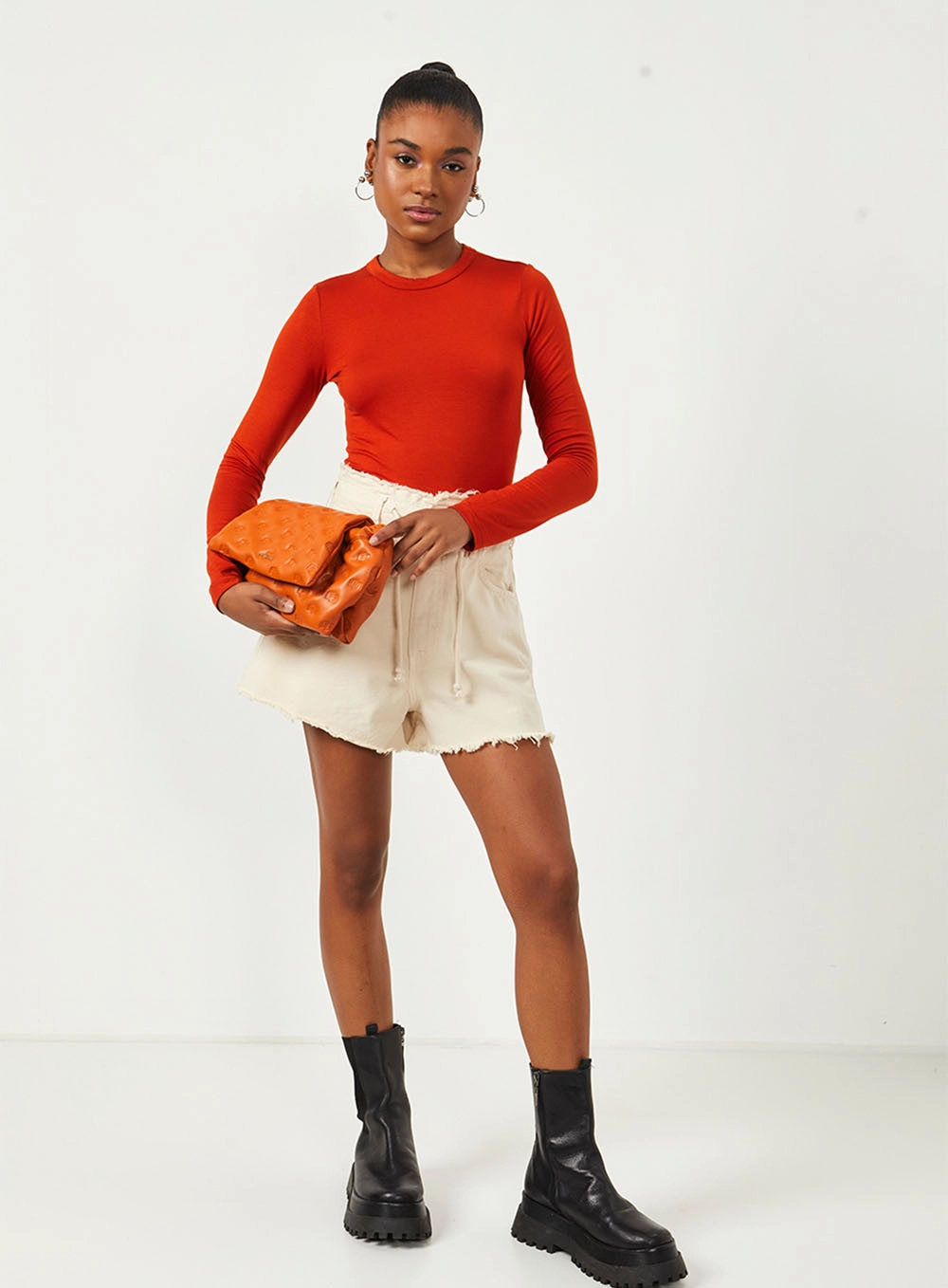 Blusa Básica Manga Longa  Clc Laranja 3