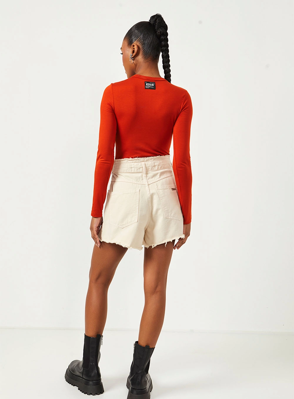 Blusa Básica Manga Longa  Clc Laranja 4
