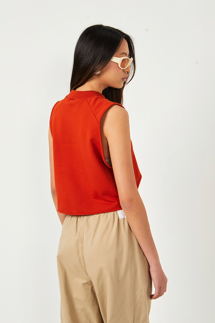 Blusa Moletom Encurtada Clc Laranja 2