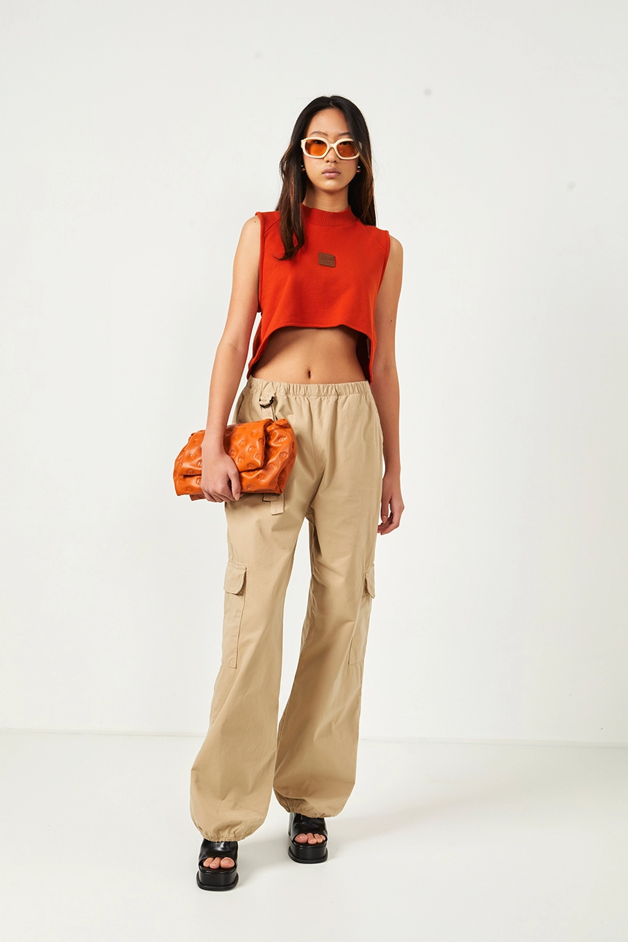 Blusa Moletom Encurtada Clc Laranja 3