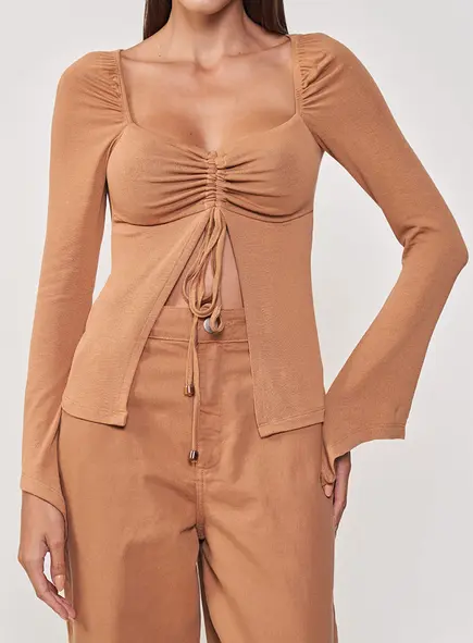 Blusa Slim Com Franzido Clc
