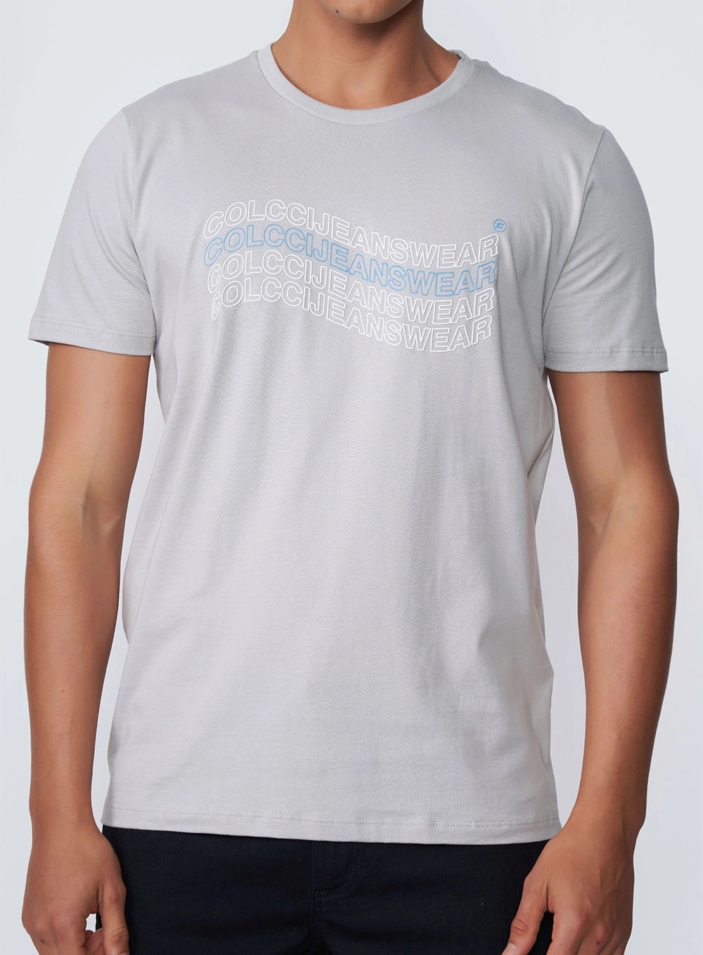 Camiseta Estampada Com Logo Cinza