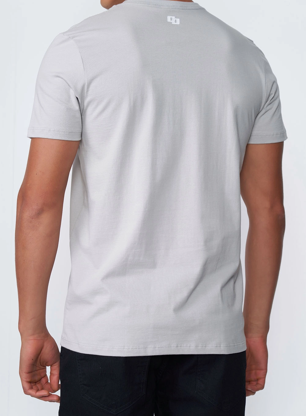 Camiseta Estampada Com Logo Cinza