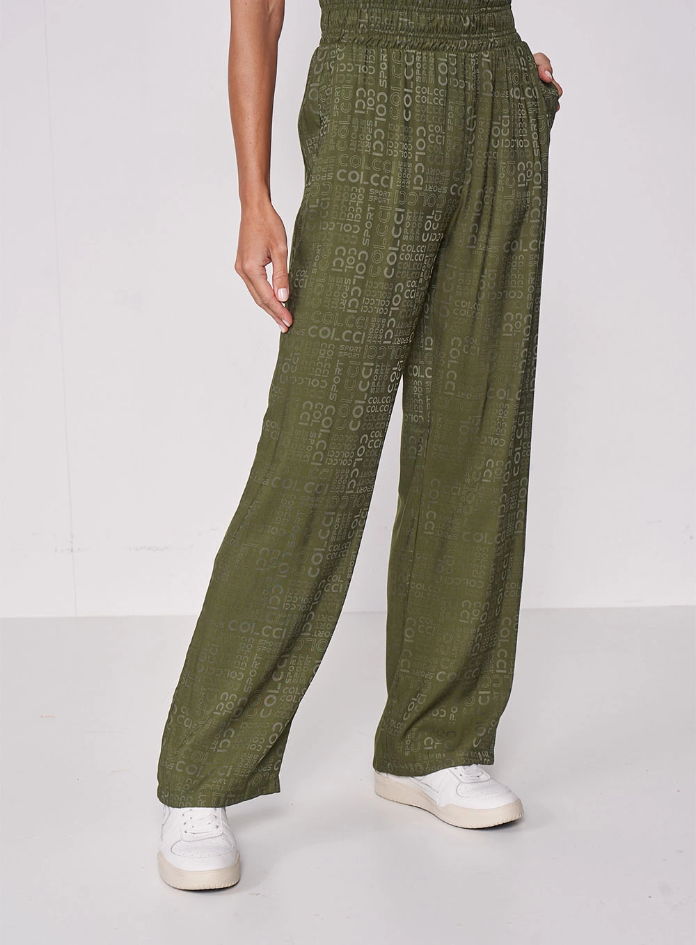 Calça Estampada Com Elástico Estampados