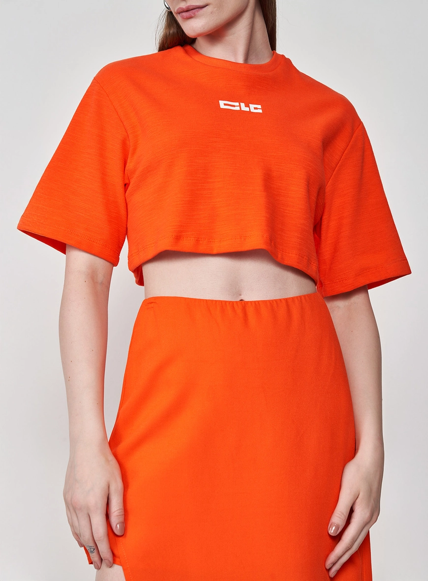 Camiseta Cropped Clc Laranja 1