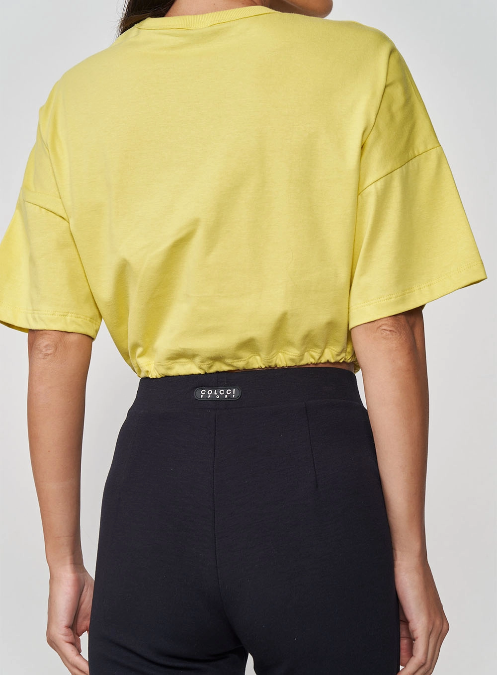 Camiseta Cropped Regulável Amarelo
