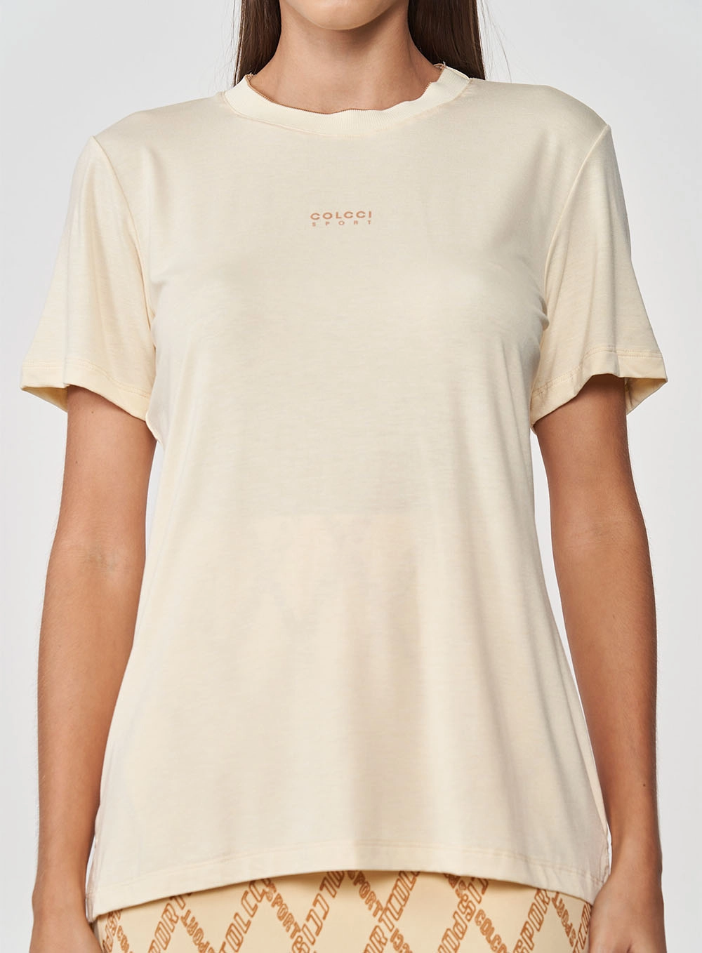 Camiseta Be Basic Com Logo Bege