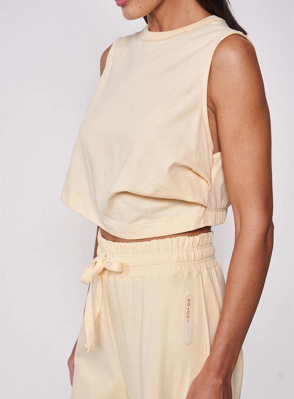 Blusa Solta Com Drapeado Bege
