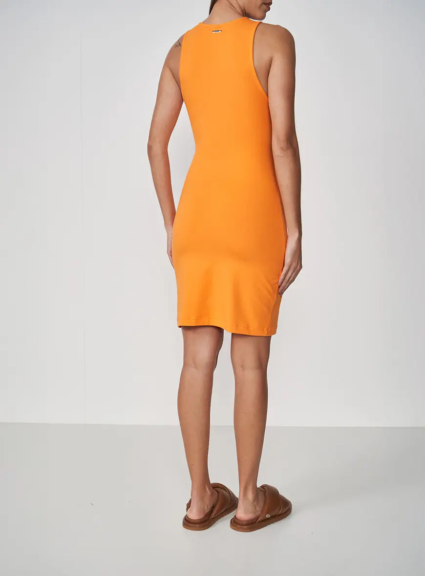 Vestido Com Elástico Personalizado Laranja 4