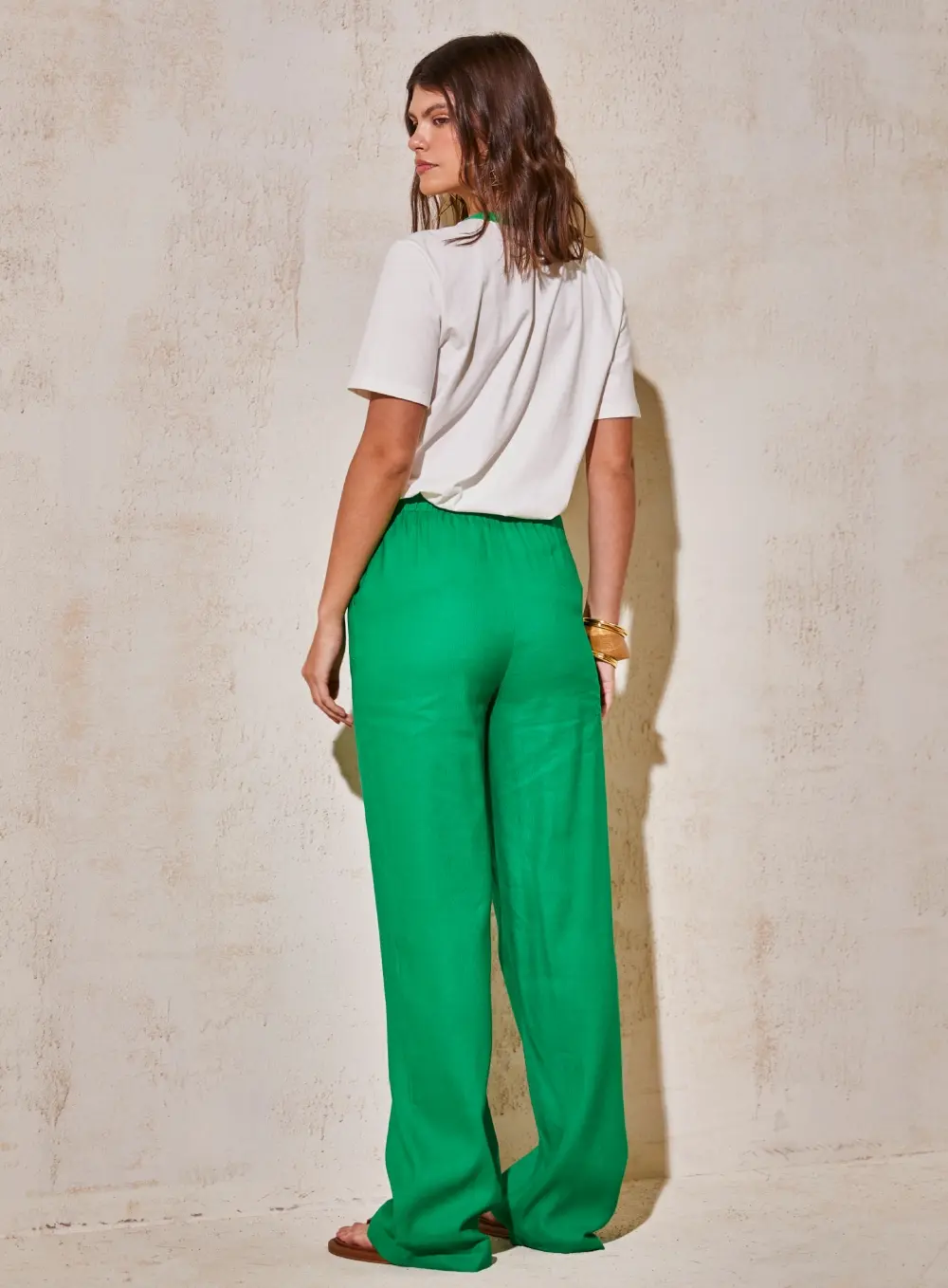 Calça Linho Alfaiataria Verde Esmeralda
