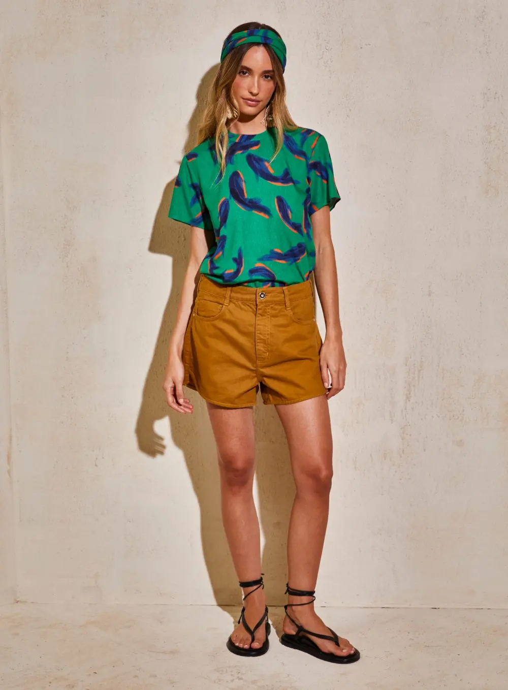 Short Sarja Jade Marrom Ebbela