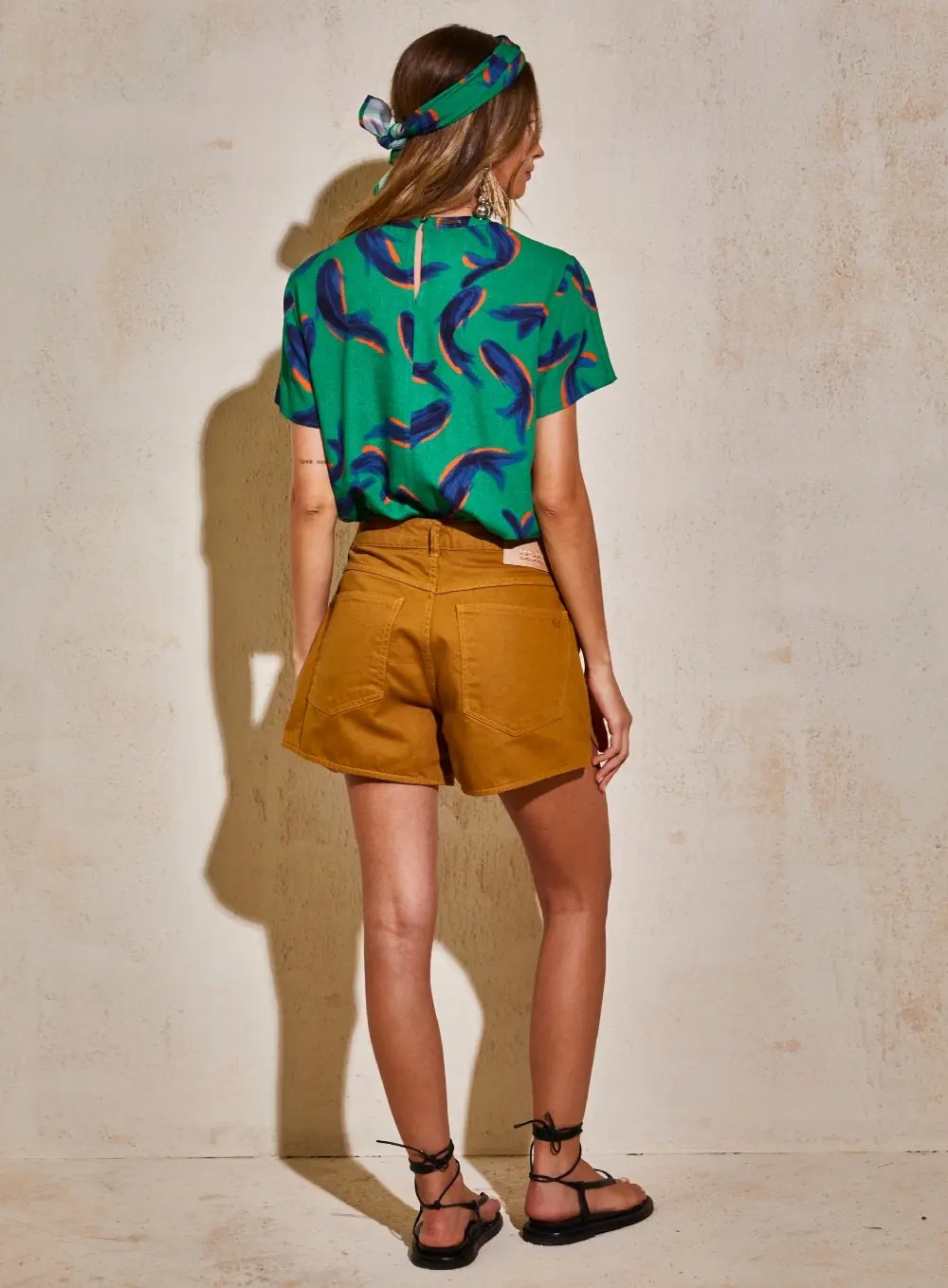 Short Sarja Jade Marrom Ebbela