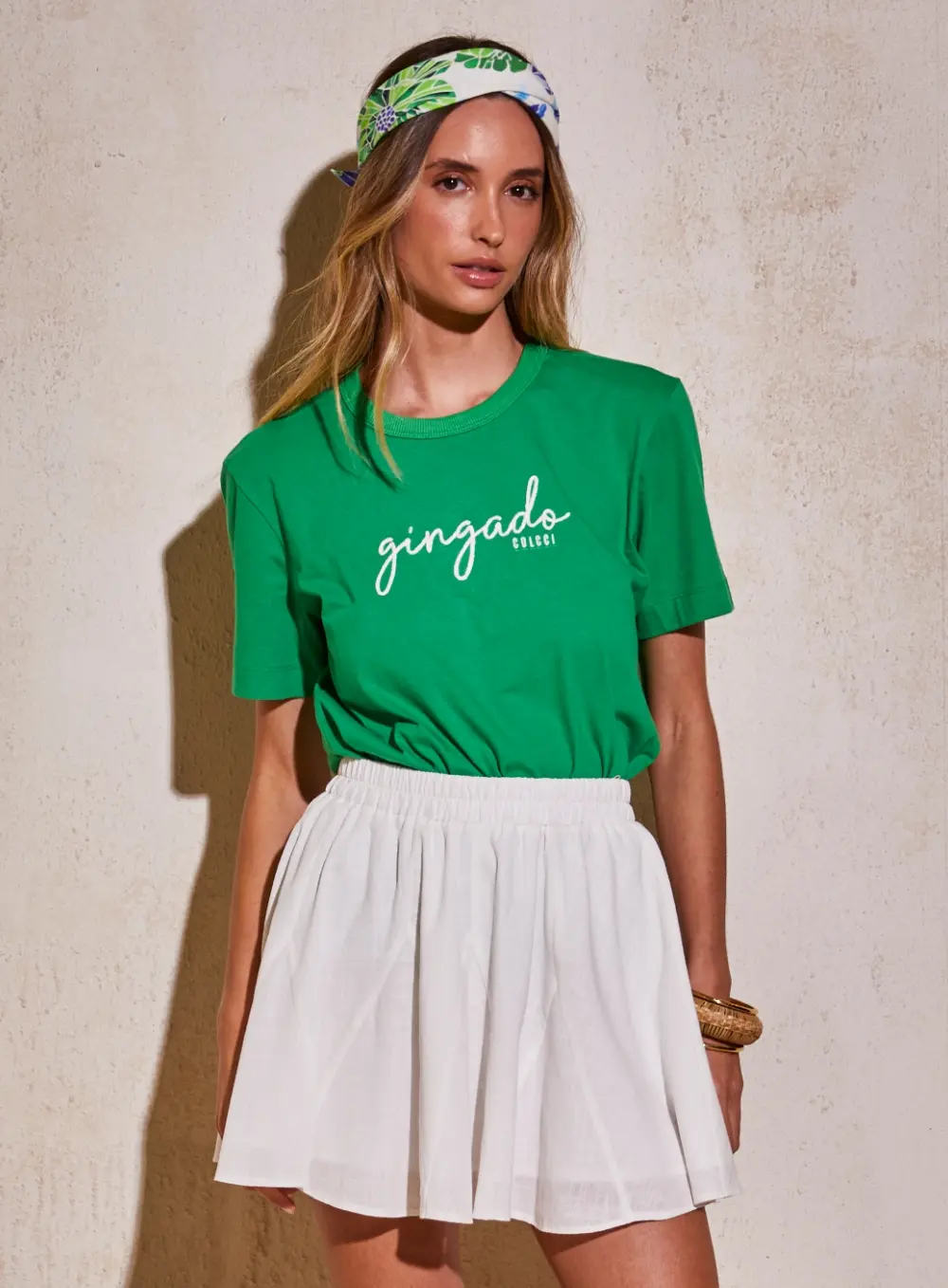 Camiseta Estampada Gingado Verde Esmeralda