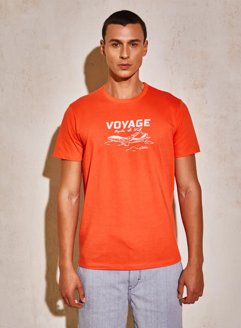 Camiseta Estampada Voyage Laranja