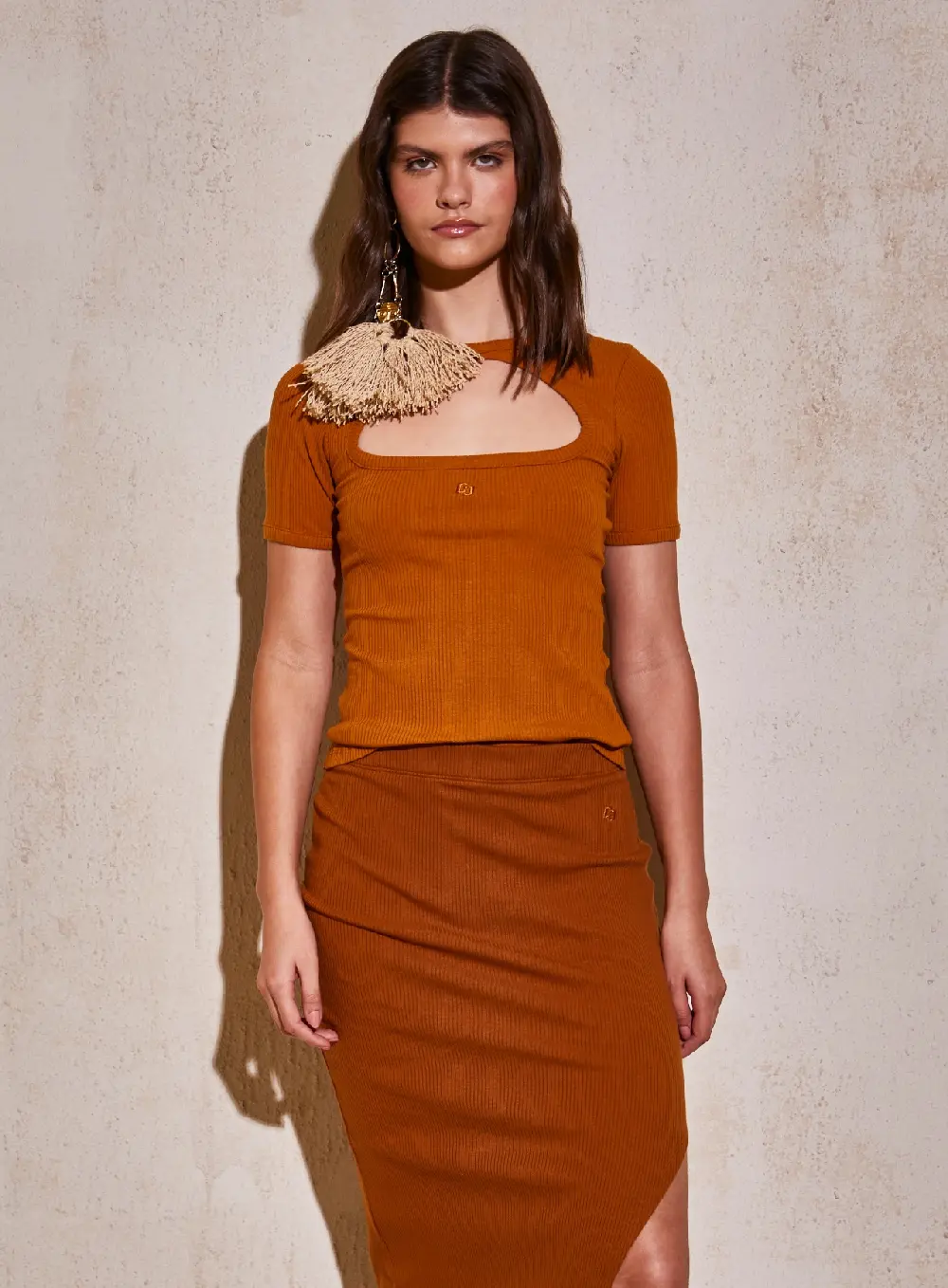 Blusa Canelada Marrom