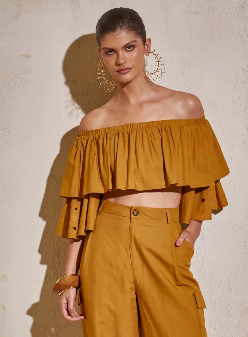 Blusa Linho Ombro A Ombro
