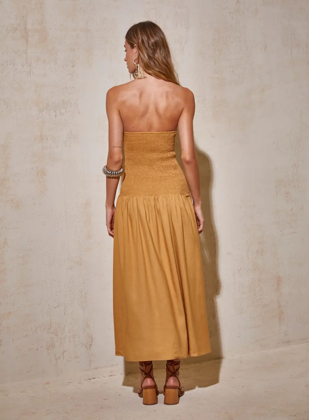 Vestido Midi Tomara Que Caia Marrom