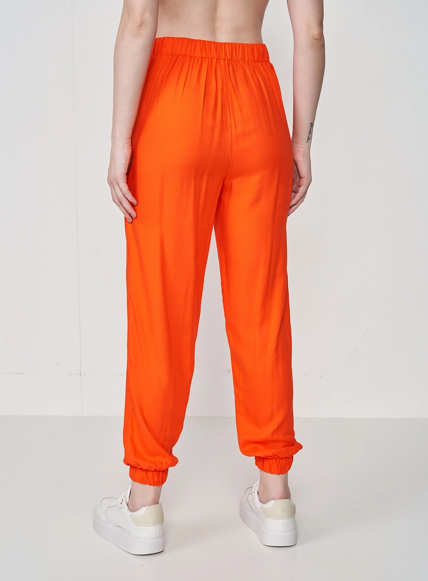 Calça Jogger Com Elástico Laranja 2