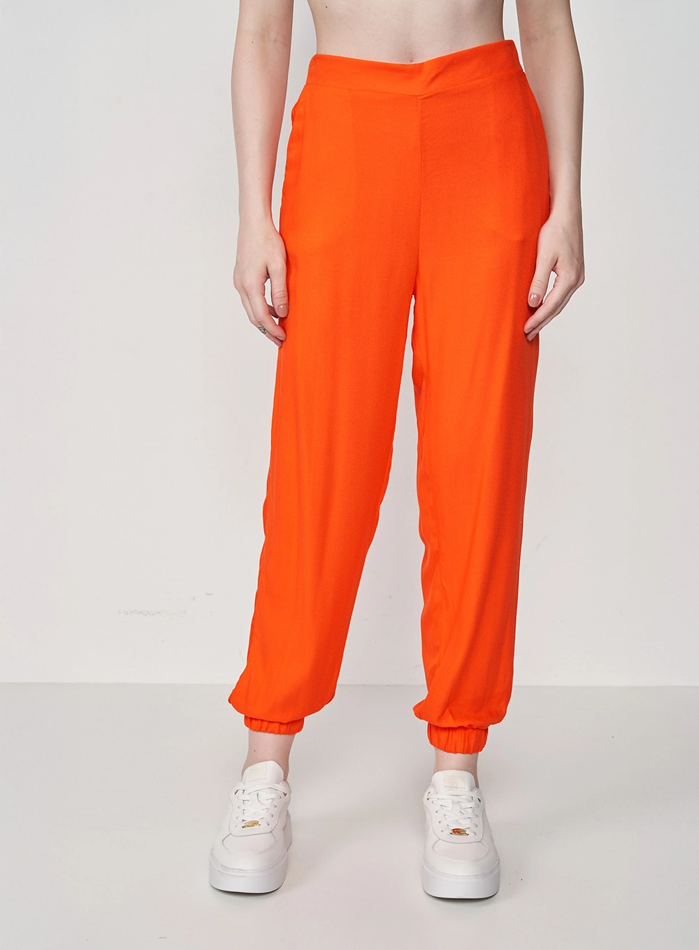 Calça Jogger Com Elástico Laranja 1