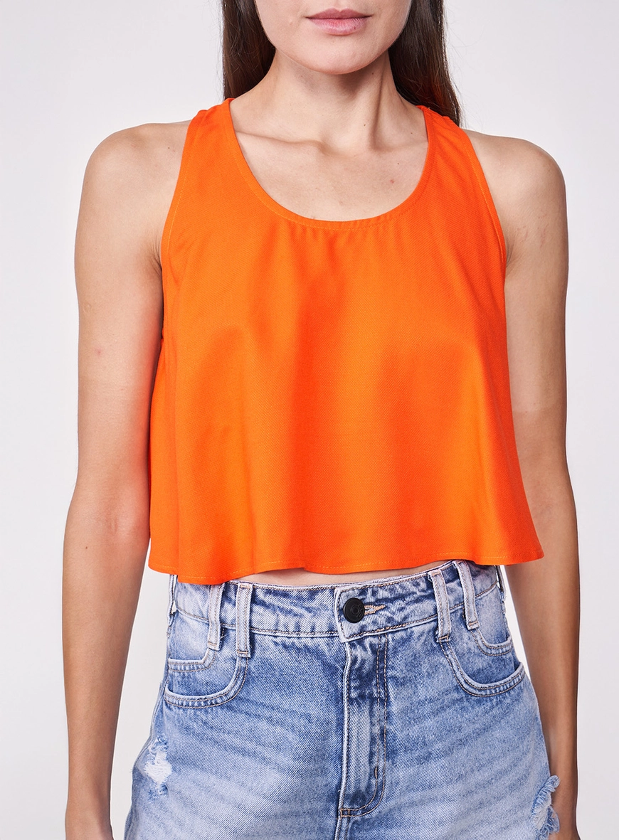 Blusa Cropped Solta Laranja 1