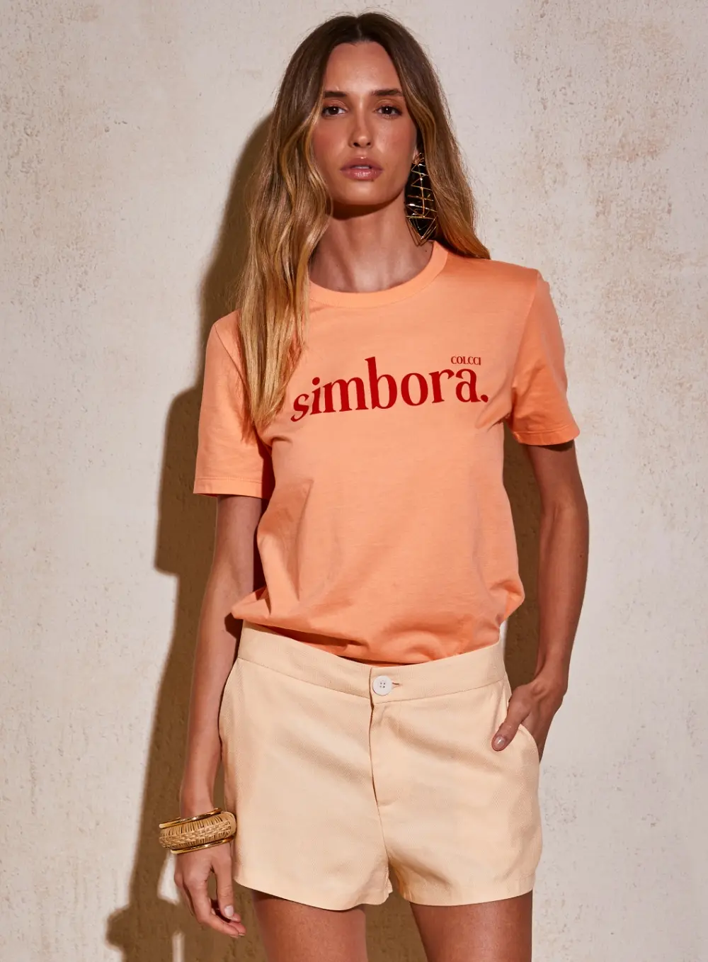 Camiseta Estampada Simbora Laranja Mexerica