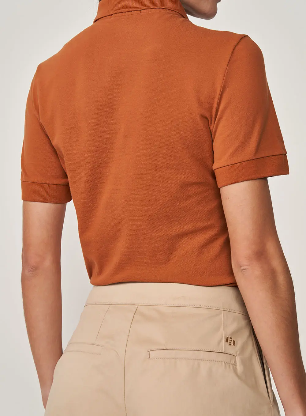 Polo Slim Com Bordado Em Logo Marrom