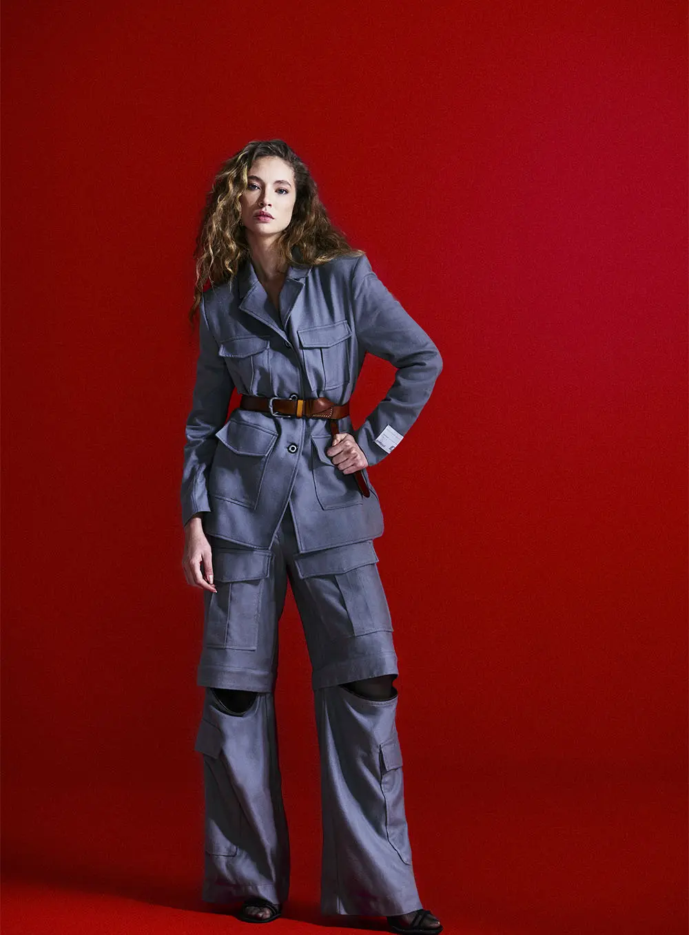 Calça Utility Layered Cinza