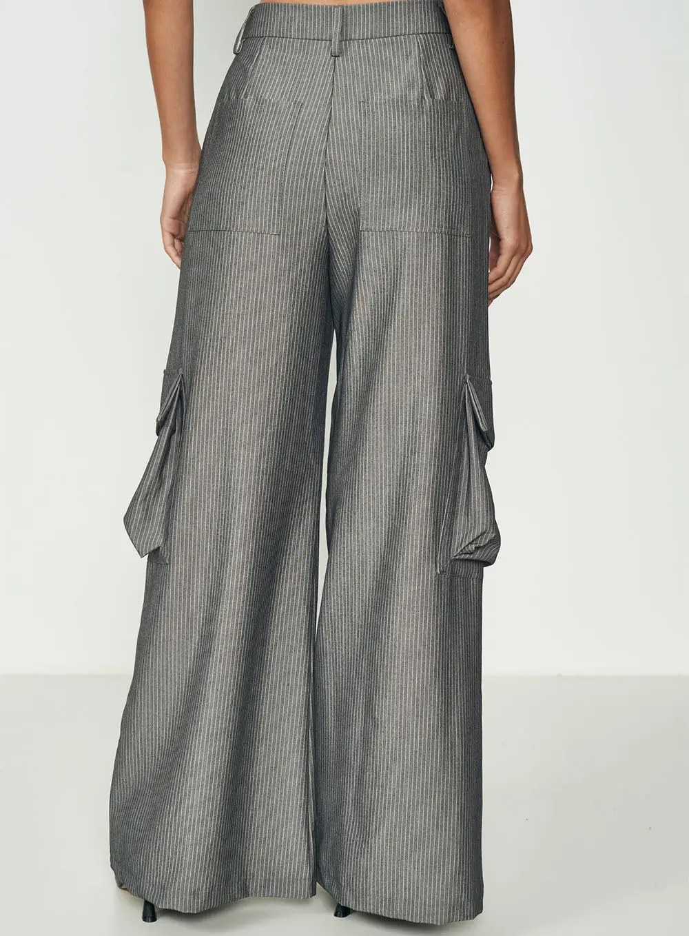 Calça Pinstripe Utility Cinza