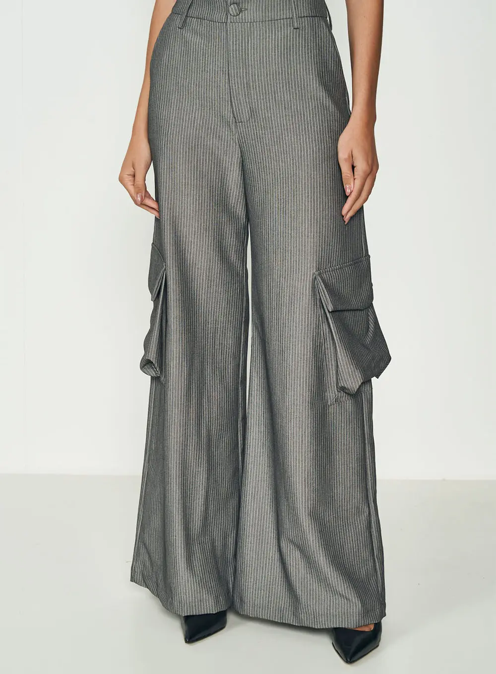 Calça Pinstripe Utility Cinza