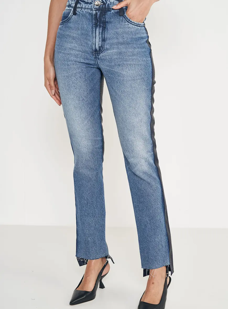 Calça Jeans Feminina Kendall Com Faixa Lateral