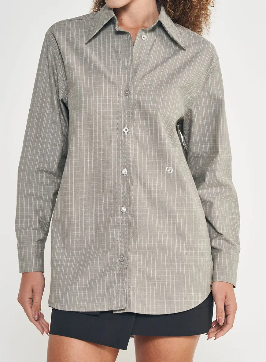 Camisa Feminina Oversized Xadrez