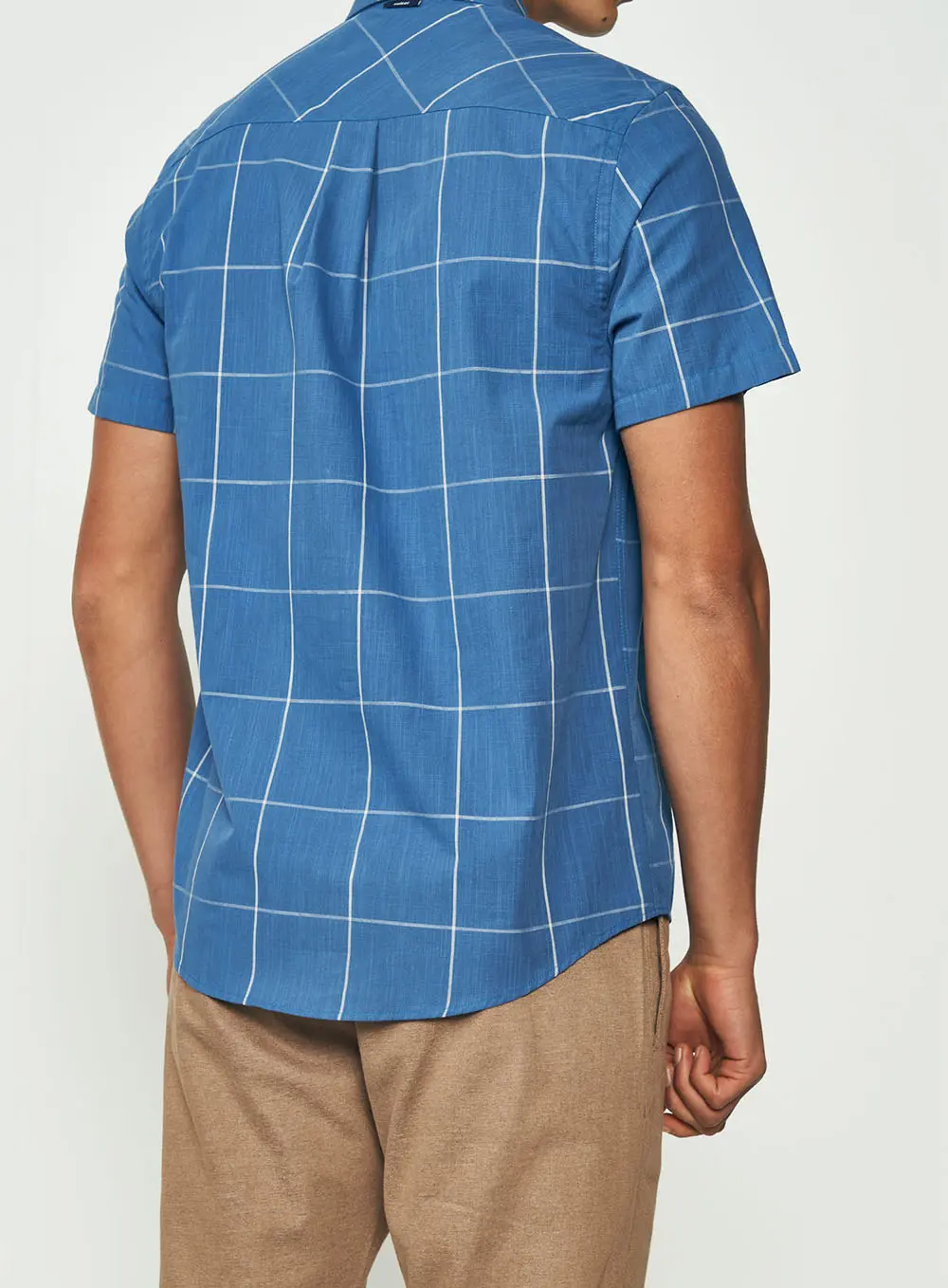 Camisa Grid Blue Estampados